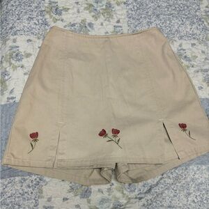 Y2K QuePasa khaki skort embroidered